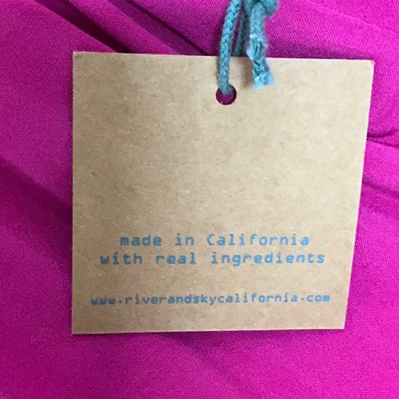 NWT River+Sky MADE IN USA dress midi dip dyed pockets tie bow -tag: S -fits M L - Picture 7 of 9